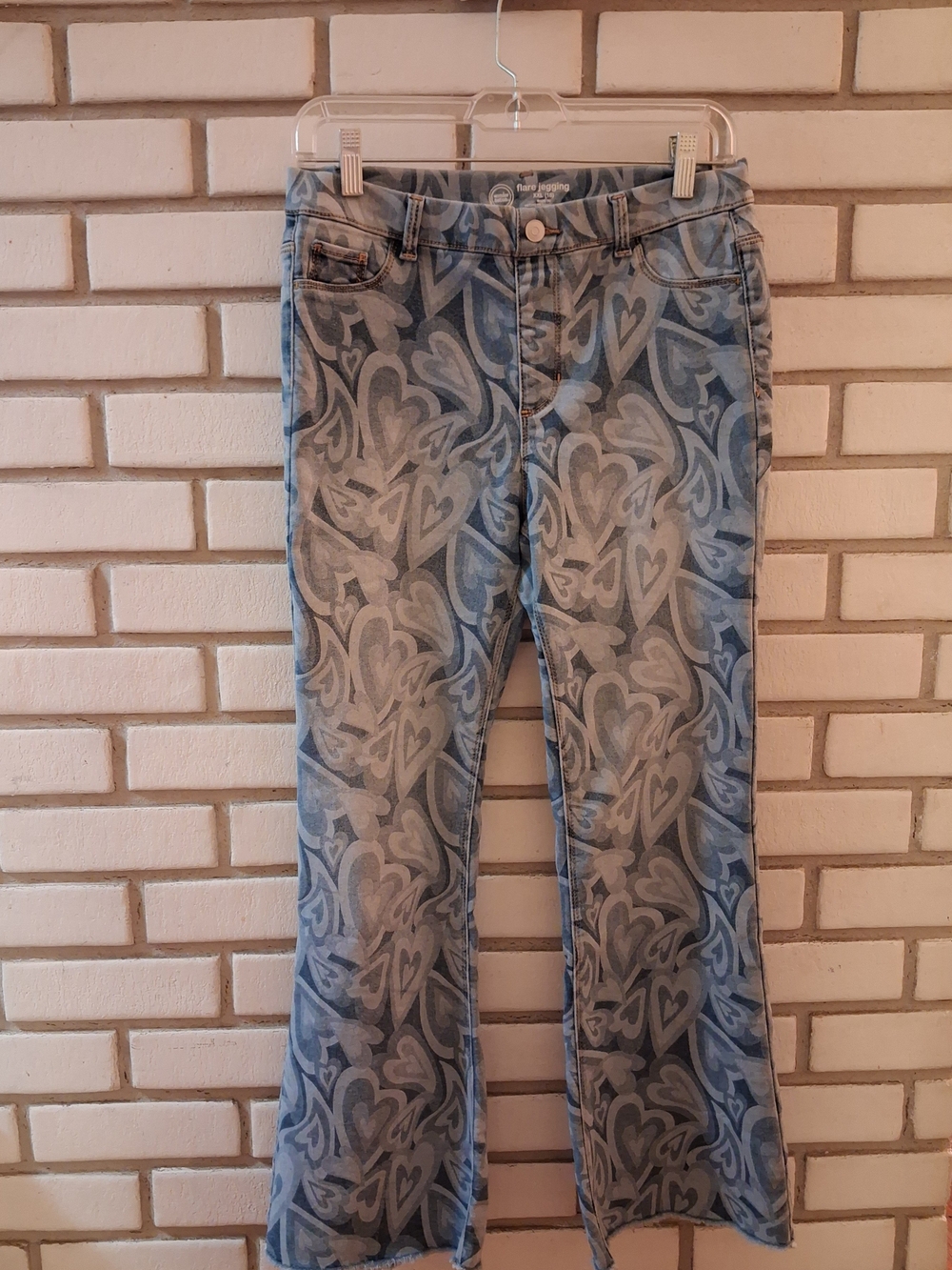 Womens Wonder nation Blue Heart-Print Jeggings XXL(18)